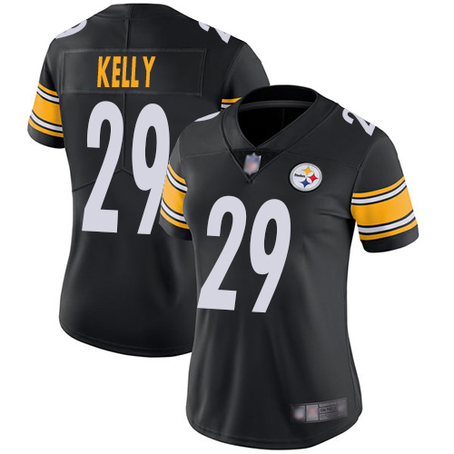 Women Pittsburgh Steelers Football #29 Limited Black Kam Kelly Home Vapor Untouchable Nike NFL Jersey
